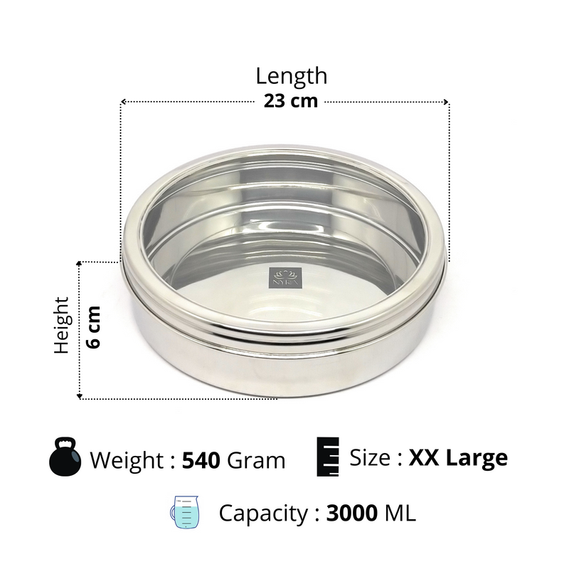 Stainless Steel Storage-Box with See Through Lid – Storage Container