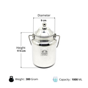 Stainless Steel Barni Milk Pot/Dolchi with Lid – Kitchen Utensil