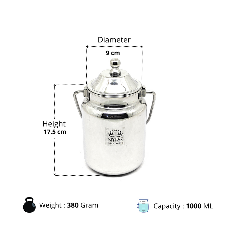 Stainless Steel Barni Milk Pot/Dolchi with Lid – Kitchen Utensil