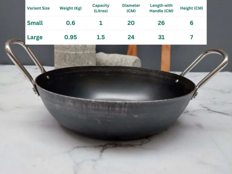 Pure Iron Flat Bottom Kadai