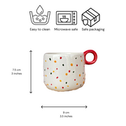 Nurture India Colourful Dots Ceramic Coffee Cup 12-oz