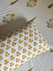 aenak-yellow-dahlia-handblock-bedsheet-dohar-combo-set