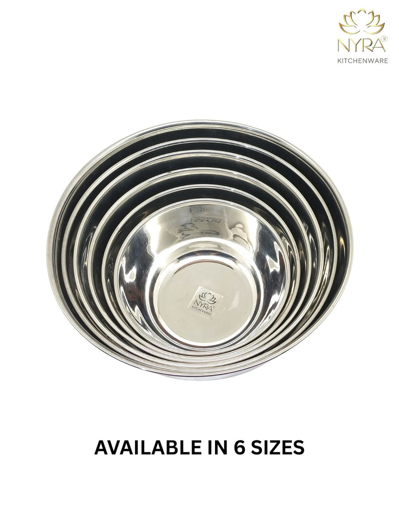 Stainless Steel Round Mixing & Serving Bowl – Serving Bowl