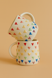 Nurture India Embossed Rainbow Heart Mug