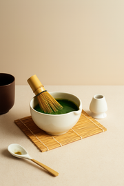 Nurture India Pastel White Matcha Bowl Whisk Holder