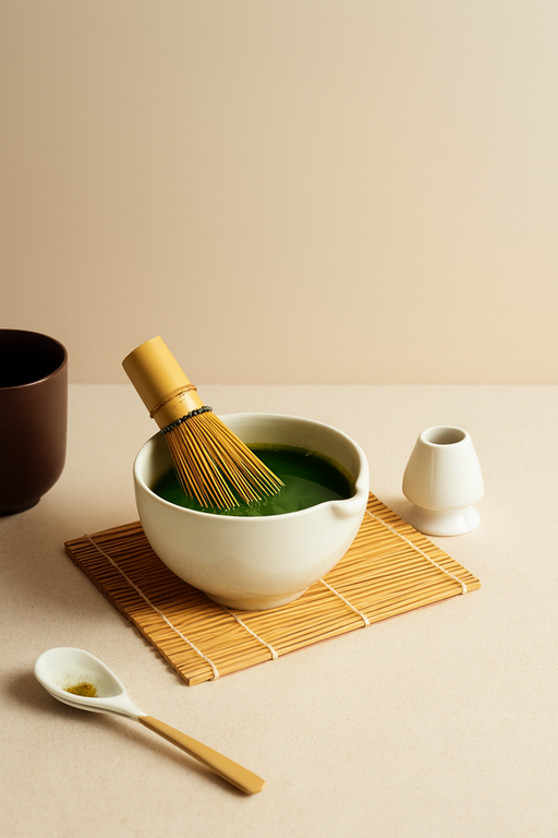 Nurture India Pastel White Matcha Bowl Whisk Holder