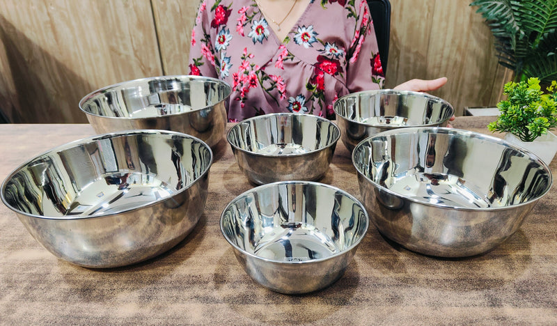 Stainless Steel Round Mixing & Serving Bowl – Serving Bowl