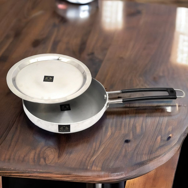 Aluminum Induction Fry Pan with Stainless-steel lid 