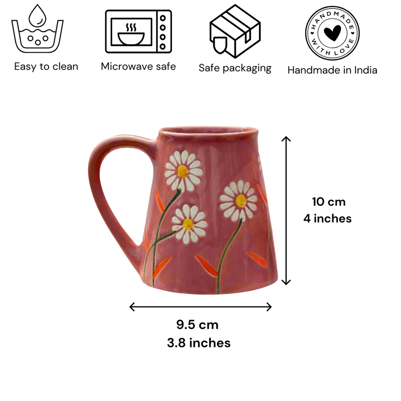 Nurture India Garden Bloom Mug Pink Floral Design 12-oz