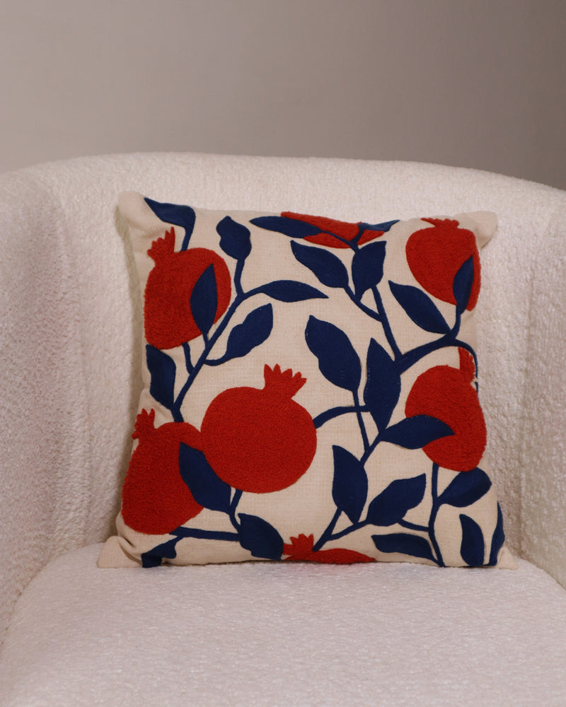 Nurture India Pomegranate Tufted Cushion Cover 16 x 16-Inch