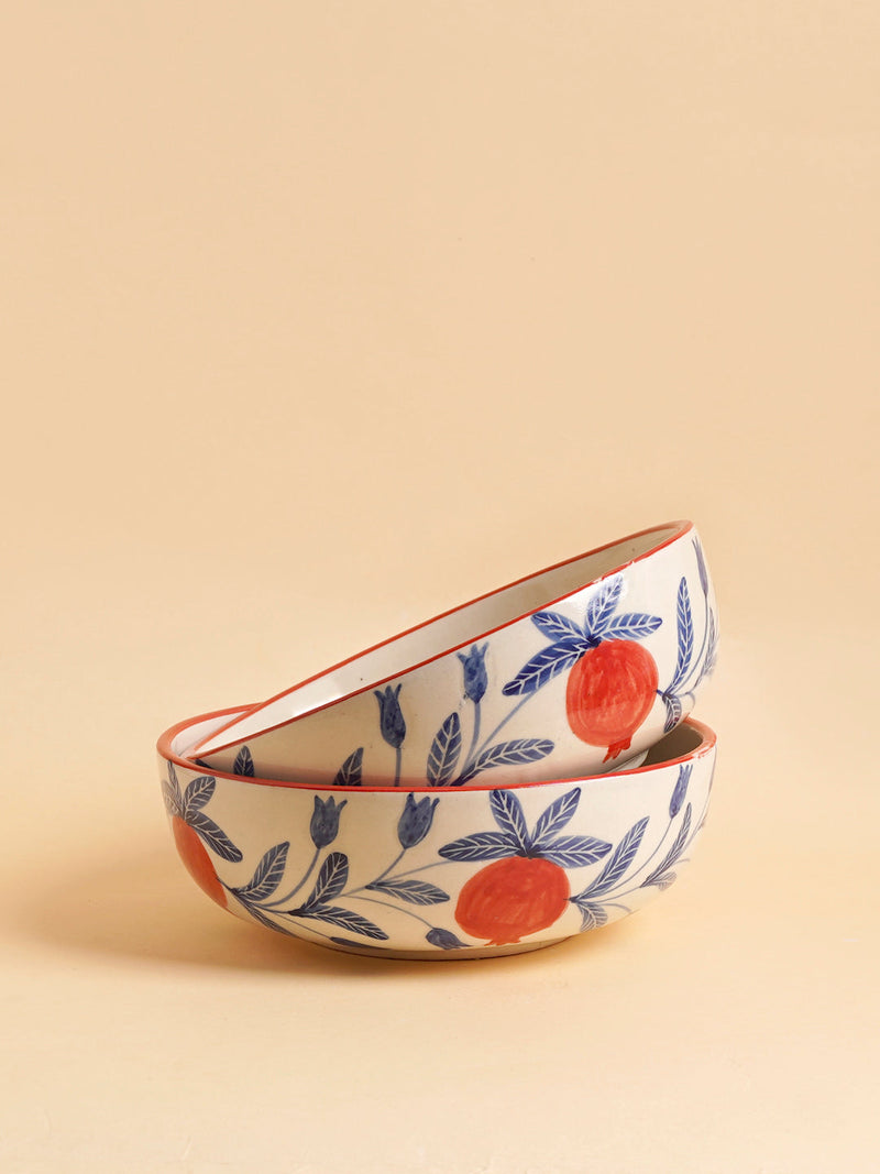Nurture India Pomegranate Ceramic Serving Bowl Large