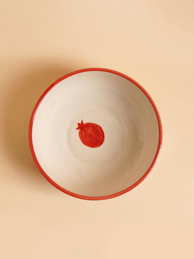Nurture India Pomegranate Ceramic Serving Bowl Large