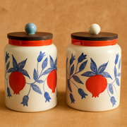 Nurture India Pomegranate Ceramic Jar 27-oz