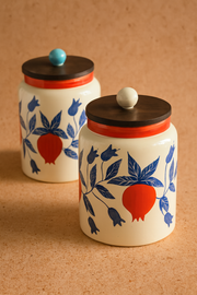 Nurture India Pomegranate Ceramic Jar 27-oz