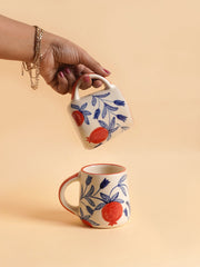 Nurture India Pomegranate Ceramic Coffee Mug 10-oz