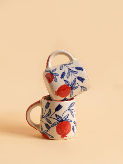 Nurture India Pomegranate Ceramic Coffee Mug 10-oz