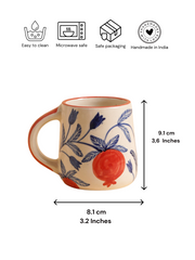 Nurture India Pomegranate Ceramic Coffee Mug 10-oz