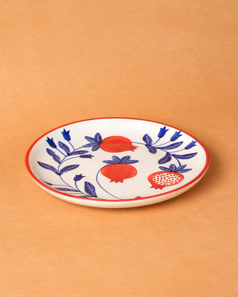 Nurture India Pomegranate Ceramic Plate Sets 7-Inch 2-Piece Set