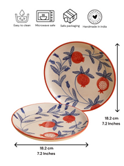 Nurture India Pomegranate Ceramic Plate Sets 7-Inch 2-Piece Set