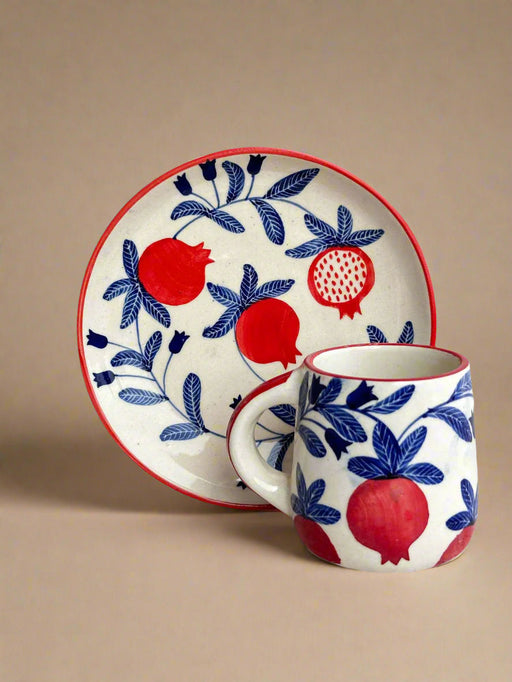 Nurture India Pomegranate Ceramic Plate Cup