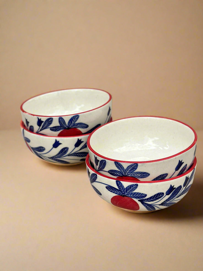 Nurture India Pomegranate Ceramic Small Bowls 10-oz
