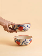 Nurture India Pomegranate Ceramic Small Bowls 10-oz