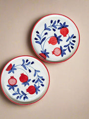 Nurture India Pomegranate Ceramic Snack Plate 8-Inch