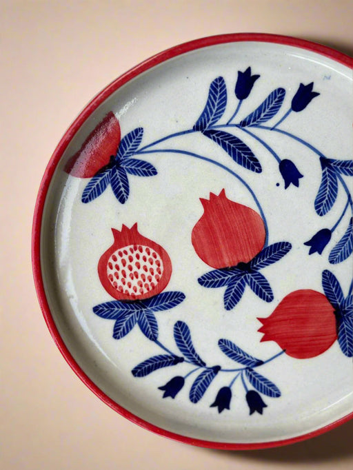 Nurture India Pomegranate Ceramic Snack Plate 8-Inch