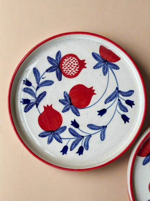 Nurture India Pomegranate Ceramic Snack Plate 8-Inch