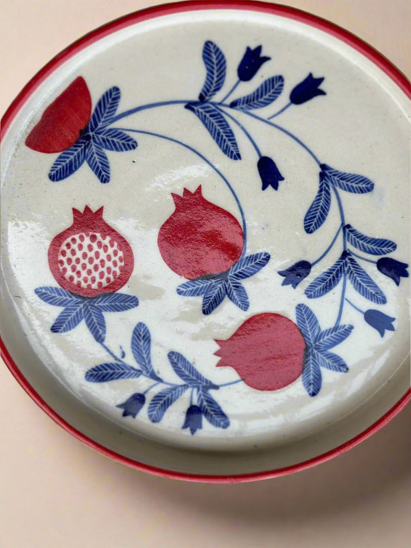 Nurture India Pomegranate Ceramic Snack Plate 8-Inch