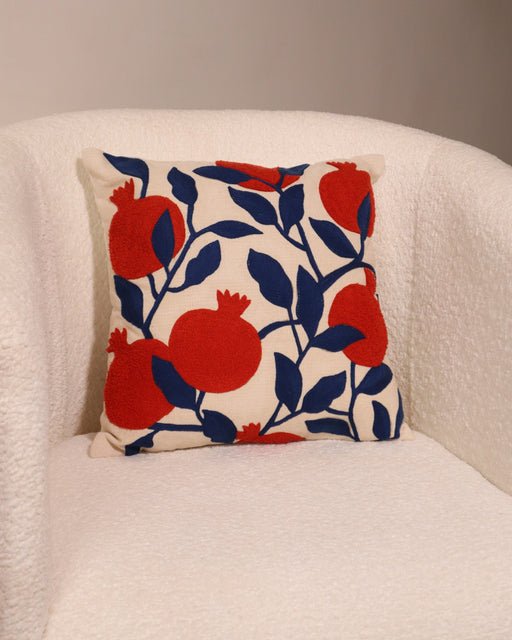 Nurture India Pomegranate Tufted Cushion Cover 16 x 16-Inch