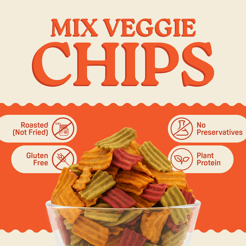 Natible Mix Veggie Chips Variety Pack – Crunchy Savory Snack (4.94 oz)