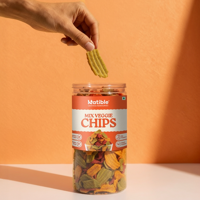 Natible Mix Veggie Chips Variety Pack – Crunchy Savory Snack (4.94 oz)