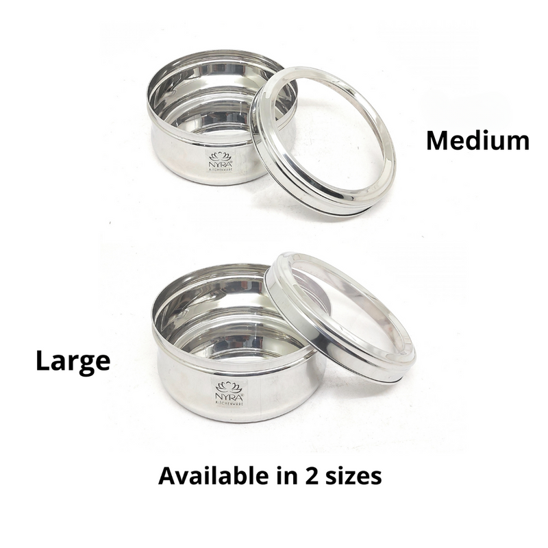 Stainless Steel Belly Box with Transparent Lid – Storage Container