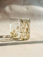 Nurture India Vintage White Gold Highball Glasses 4-Piece Set