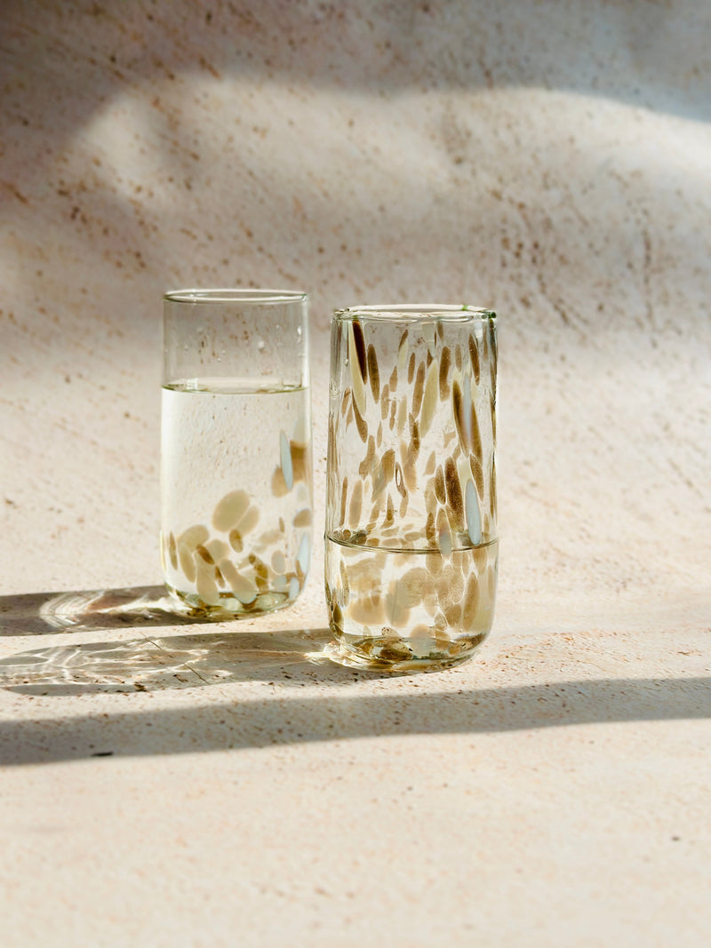 Nurture India Vintage White Gold Highball Glasses 4-Piece Set