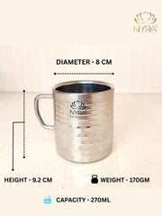 Stainless Steel Hammered Finish Double-Walled Insulated Cup – Kitchen Utensil