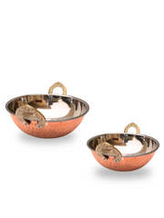 Copper Serving Kadhai/Wok Insulated with Stainless Steel – Cooking Kadai