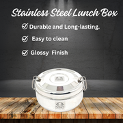 Stainless Steel Round Lunch Box - Stylish, – Storage Container