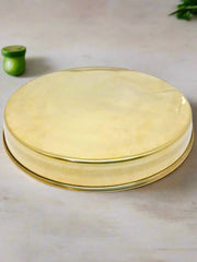 Pure Brass Bhojan Thali with Floral Etching – Serving Plate