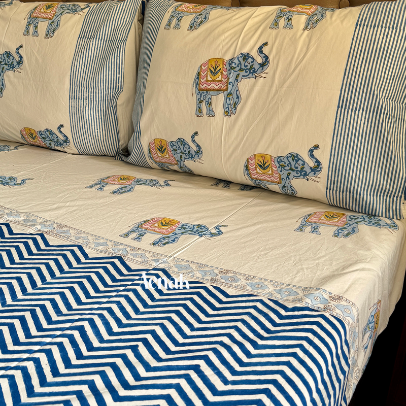 aenak-blue-chevron-elephant-handblock-printed-premium-cotton-set-bedsheet