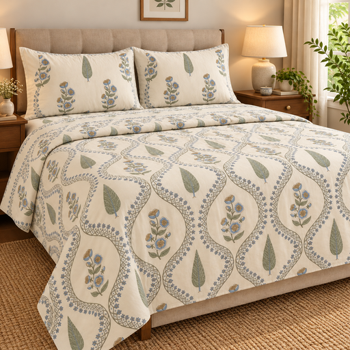 aenak-blue-palm-jaal-handblock-mulmul-cotton-reversible-dohar