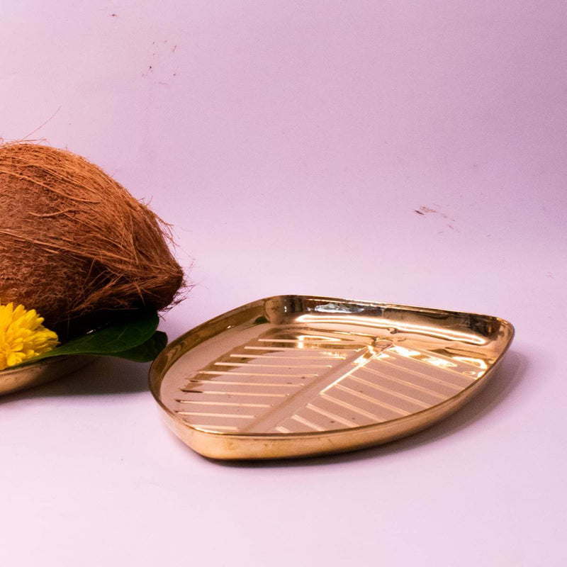 Brass Banana Leaf Plate -Set Of 5 – Serving Plate