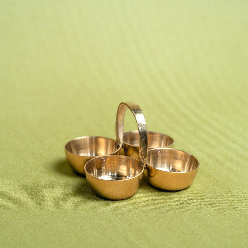 Brass Chowmukh Diya – 4 Wick Lamp