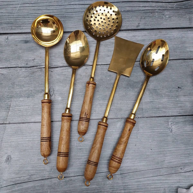 Brass Serving/Cooking Ladles - Set Of 5 – Serving Ladle