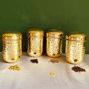 Brass Storage Canister Hammered - Extra Small (Set of 2) – Gift Set