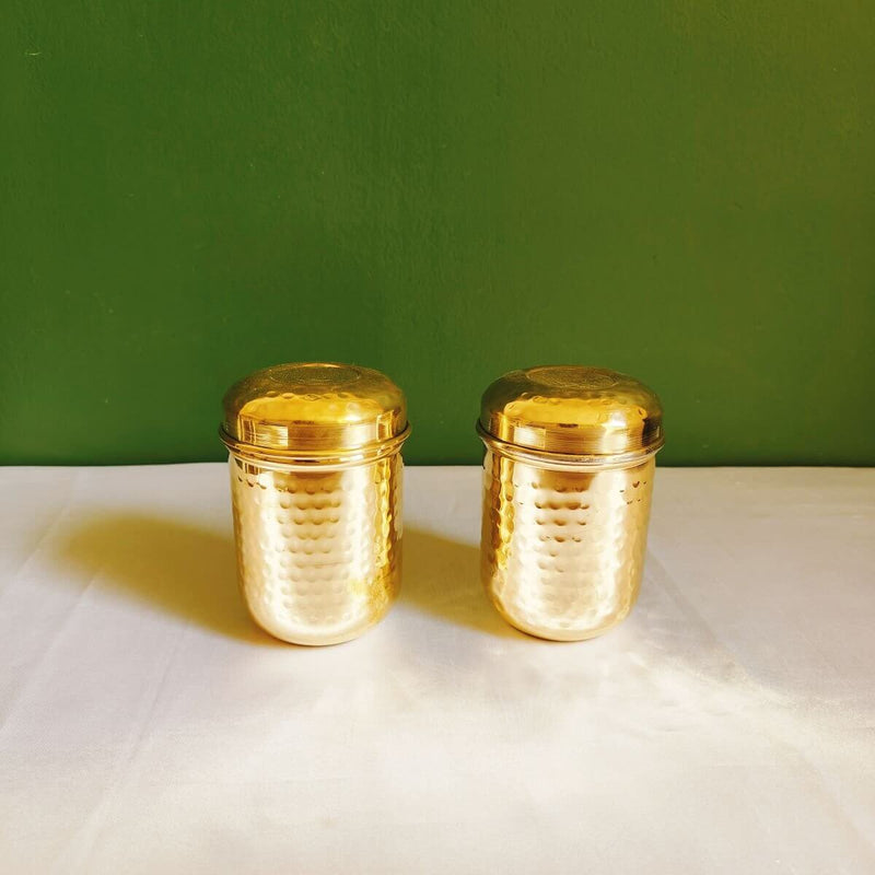 Brass Storage Canister Hammered - Extra Small (Set of 2) – Gift Set