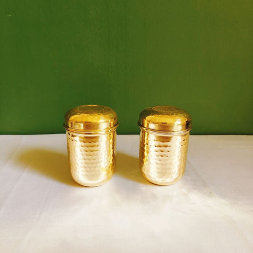 Brass Storage Canister Hammered - Extra Small (Set of 2) – Gift Set