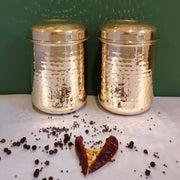 Brass Storage Canister Hammered - Medium (Set of 2) – Gift Set