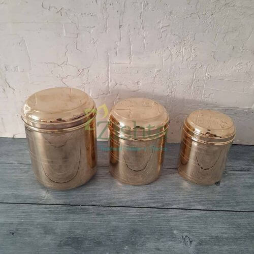 Brass Storage Container, Curved Lid (With tin Coating) – Brass Storage Container